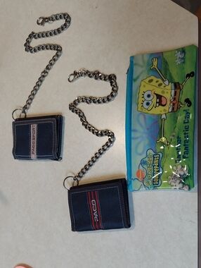 PACO Kids Chain Wallet Set & Sponge Bob Pencil Case